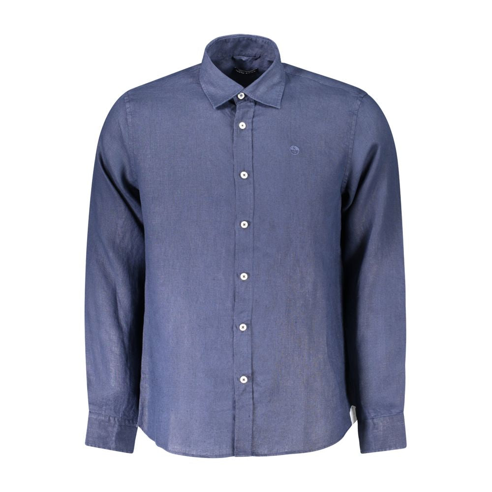 Blu Linen Men Shirt