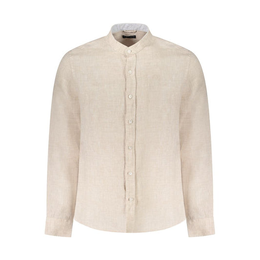 Beige Linen Men Shirt