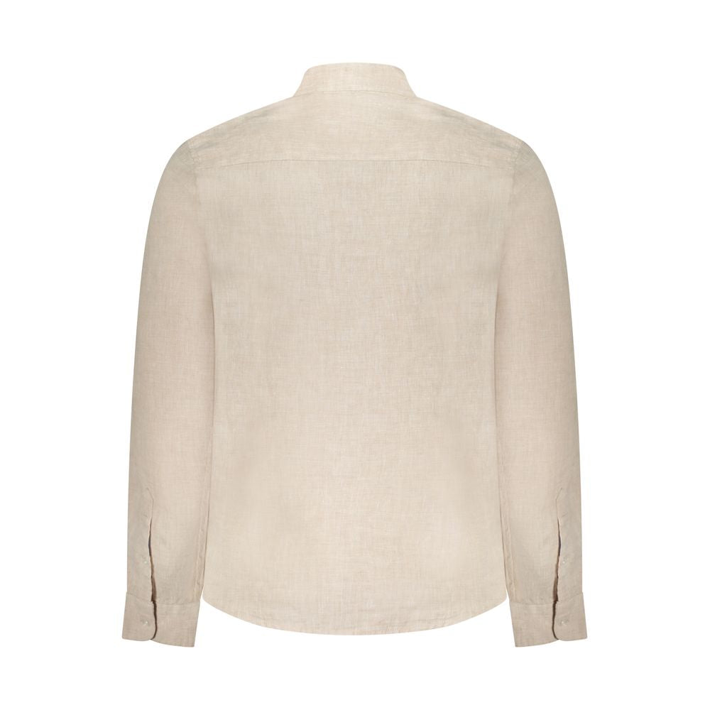 Beige Linen Men Shirt