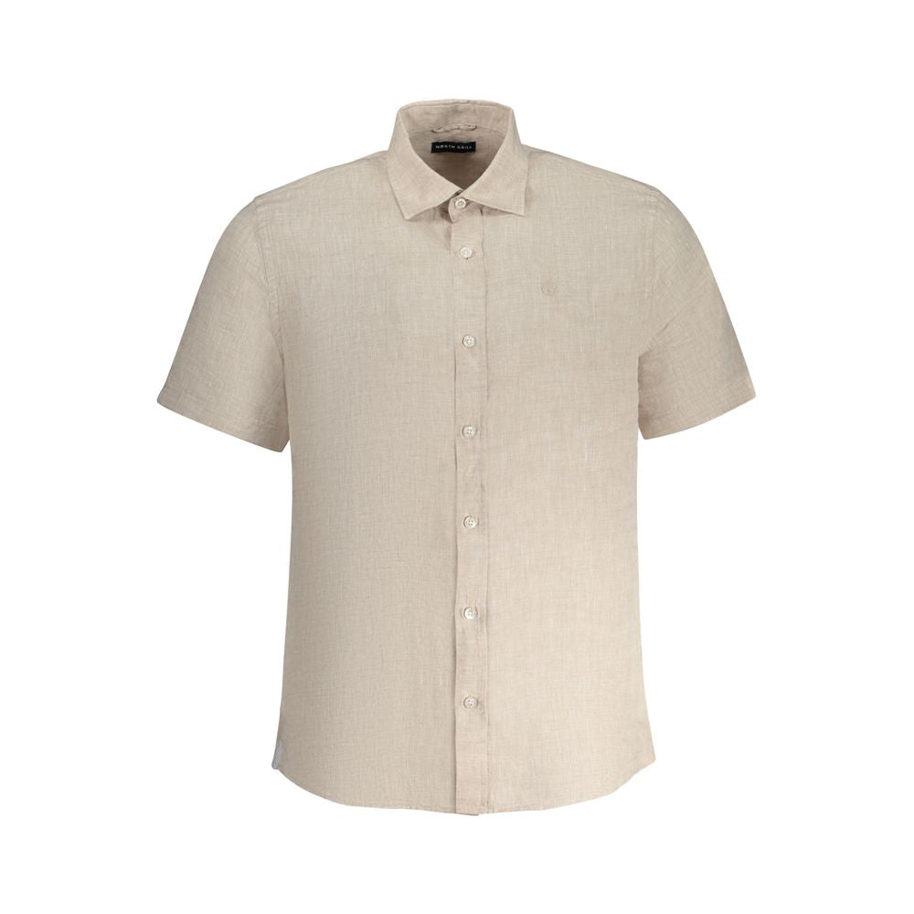 Beige Linen Mens Shirt