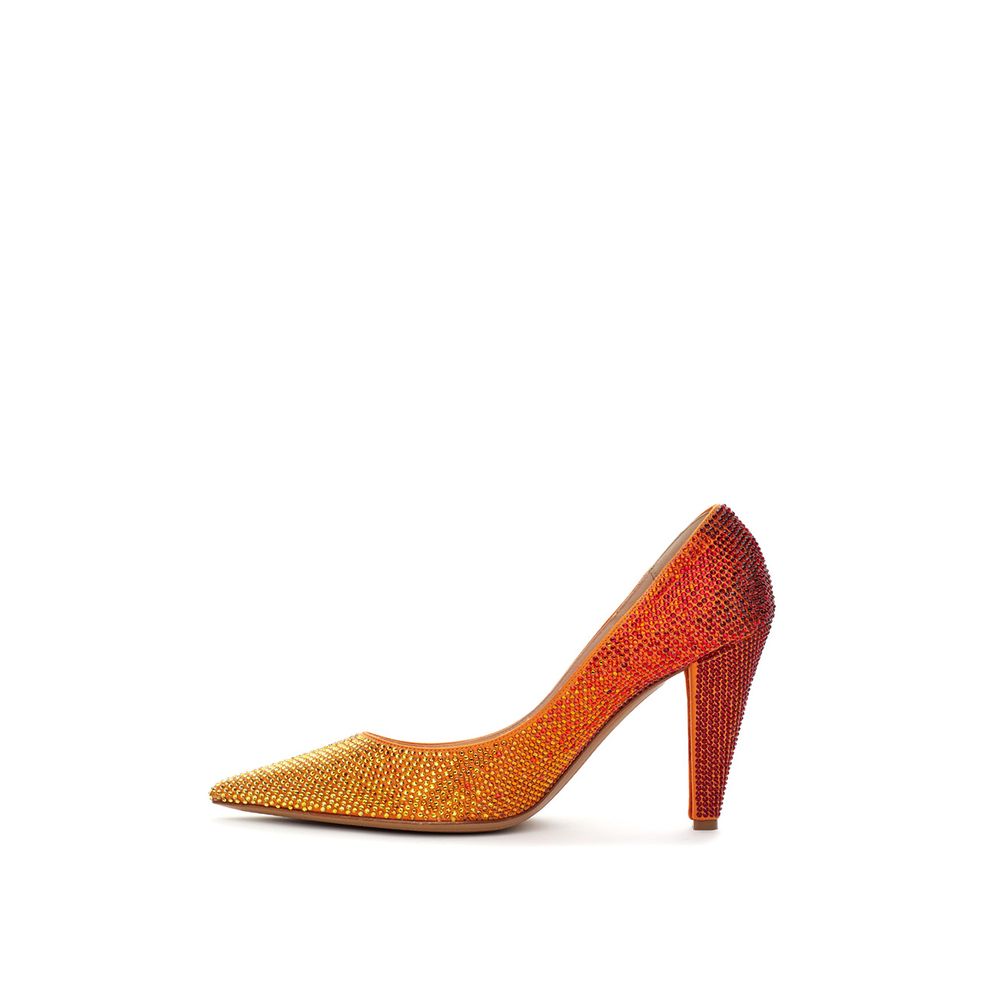 Bicolor Leather And Satin  Pump
