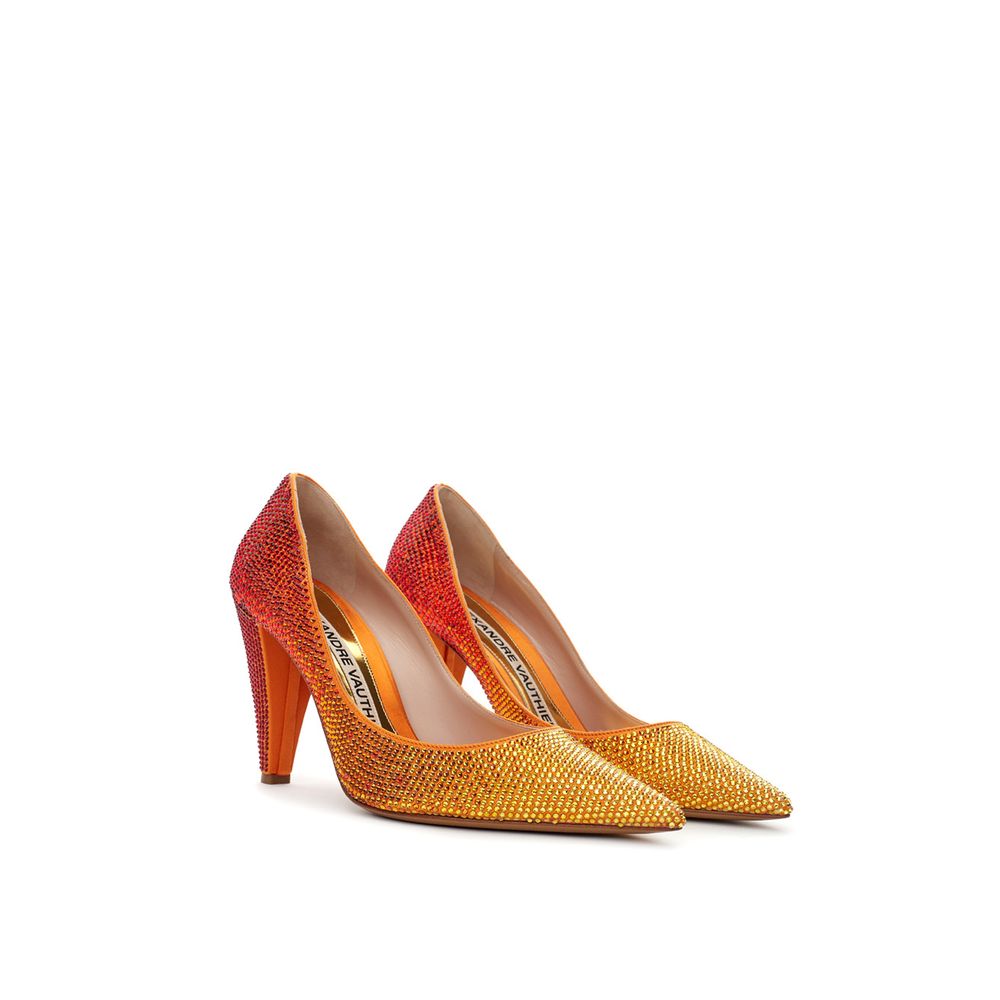 Bicolor Leather And Satin  Pump