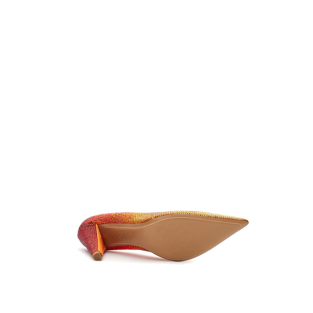 Bicolor Leather And Satin  Pump