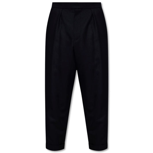 Black Cotton Men Trousers