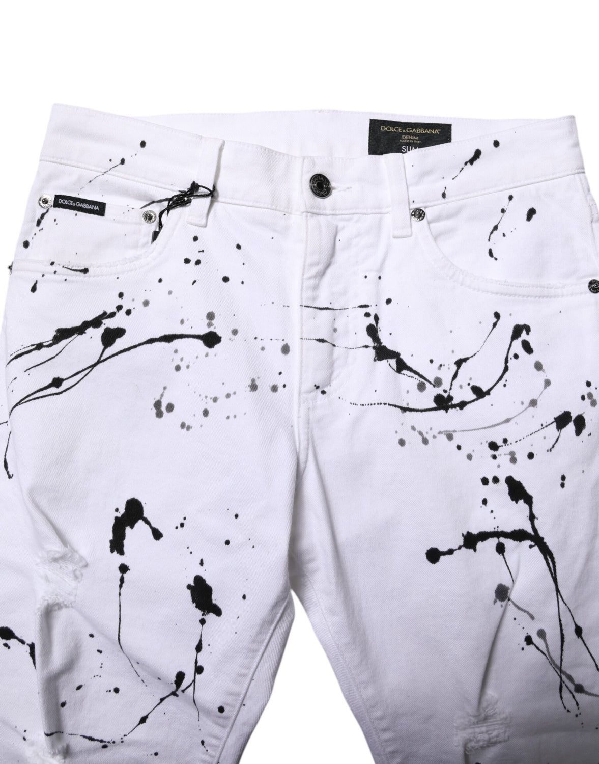 White ColorSplash Skinny Denim Jeans