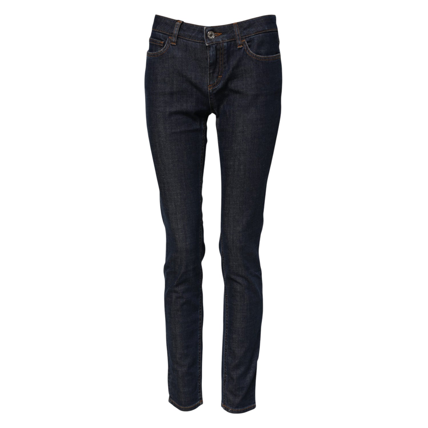 Blue Skinny Cotton Mid Waisted Denim Jeans