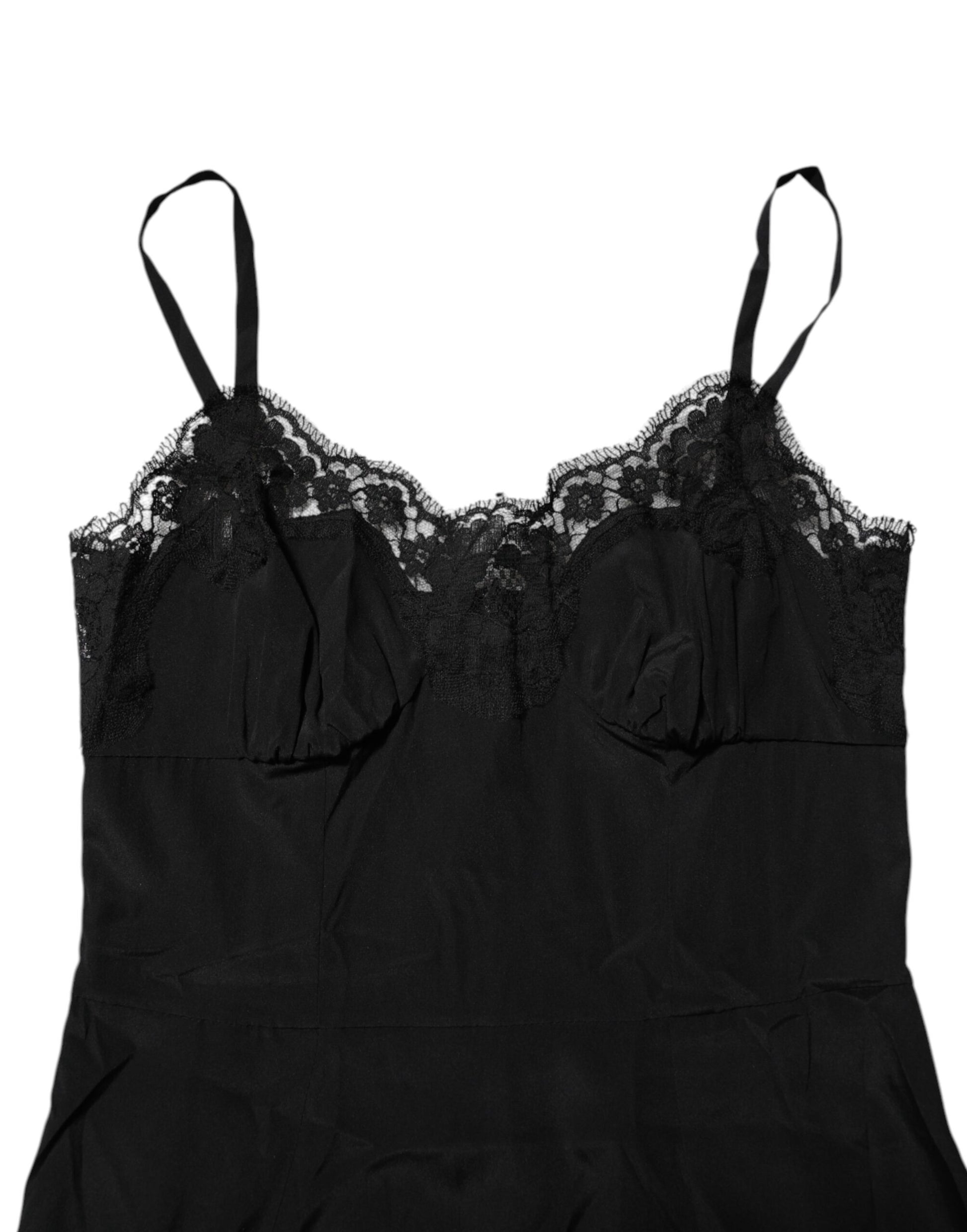 Black Floral Lace Lingerie Dress Sleepwear