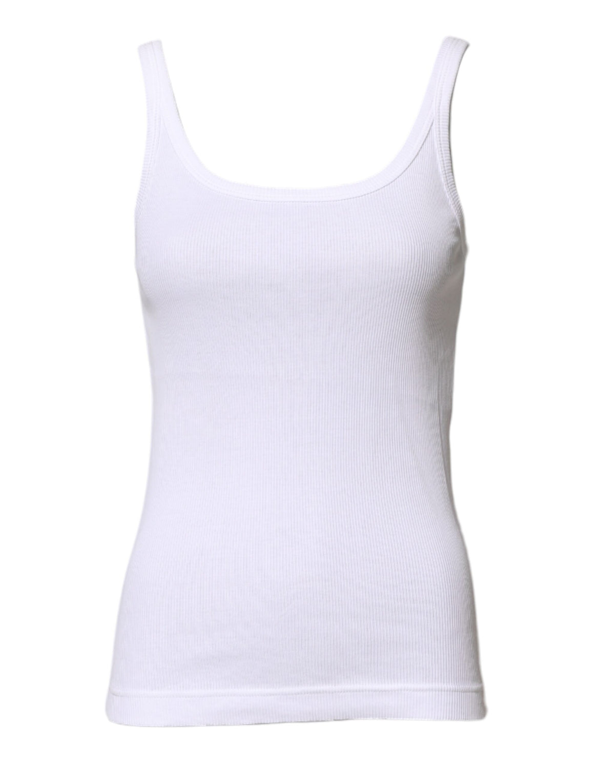 White Cotton Sleeveless Round Neck Tank Top