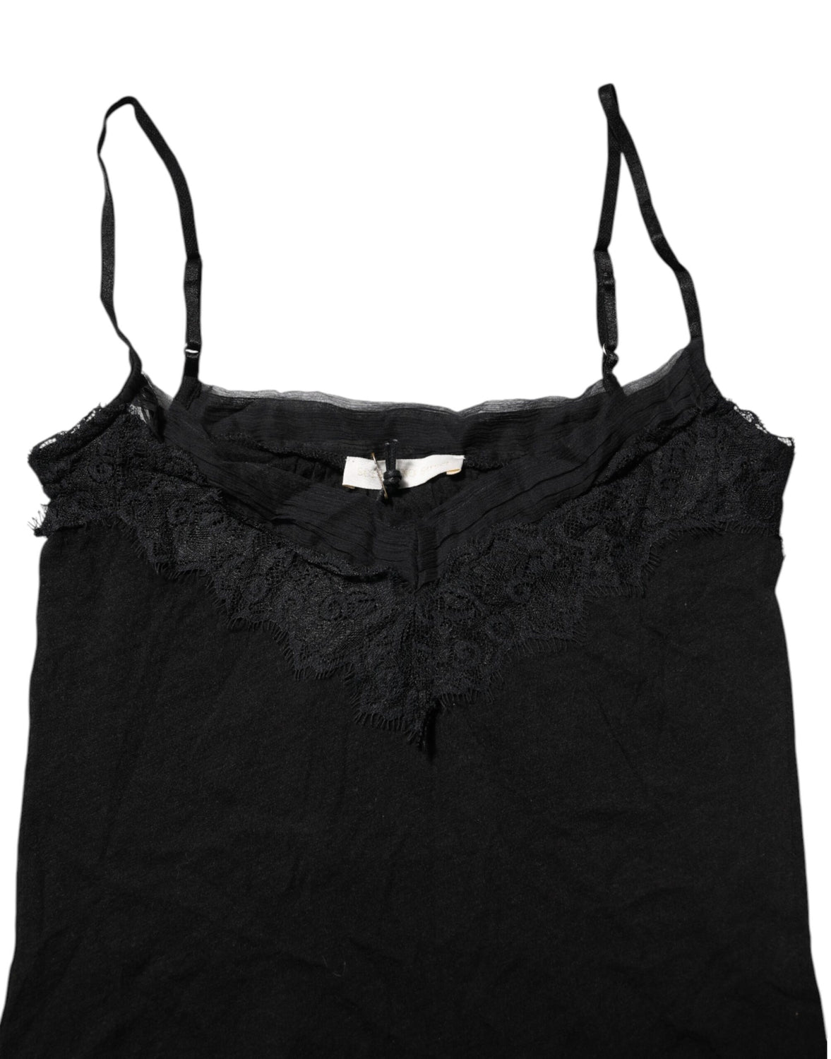 Black Wool Sleeveless Square Neck Tank Top