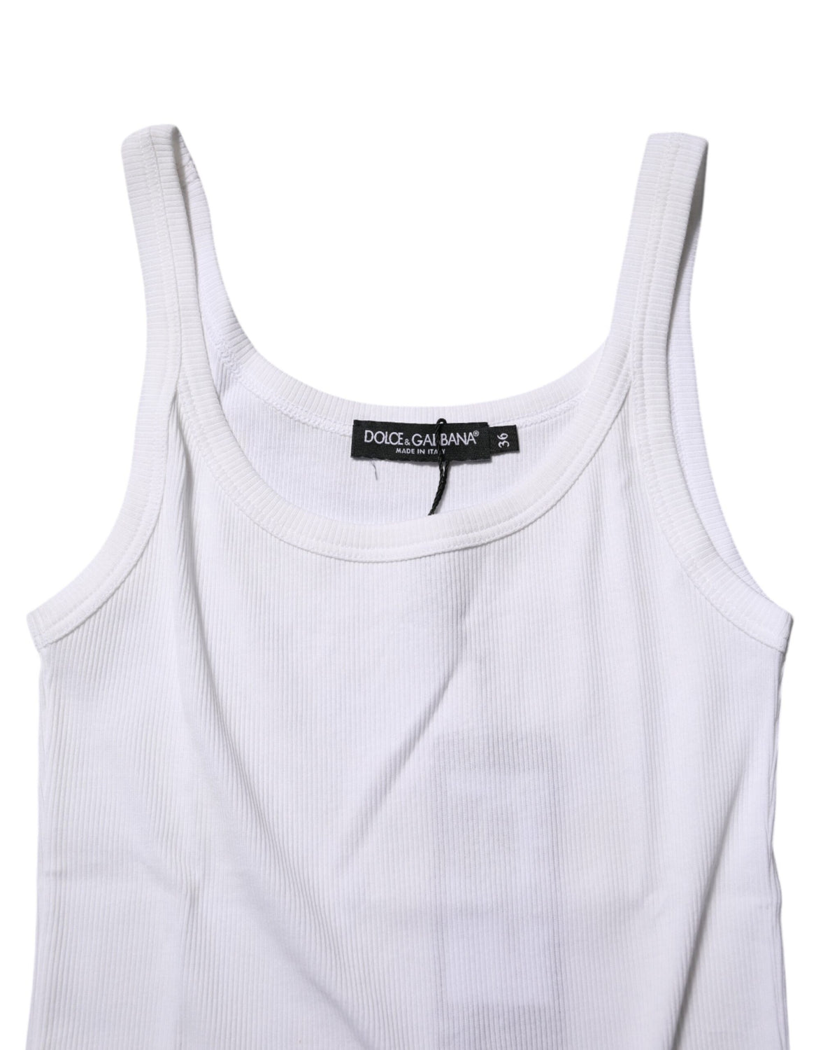 White Cotton Sleeveless Round Neck Tank Top