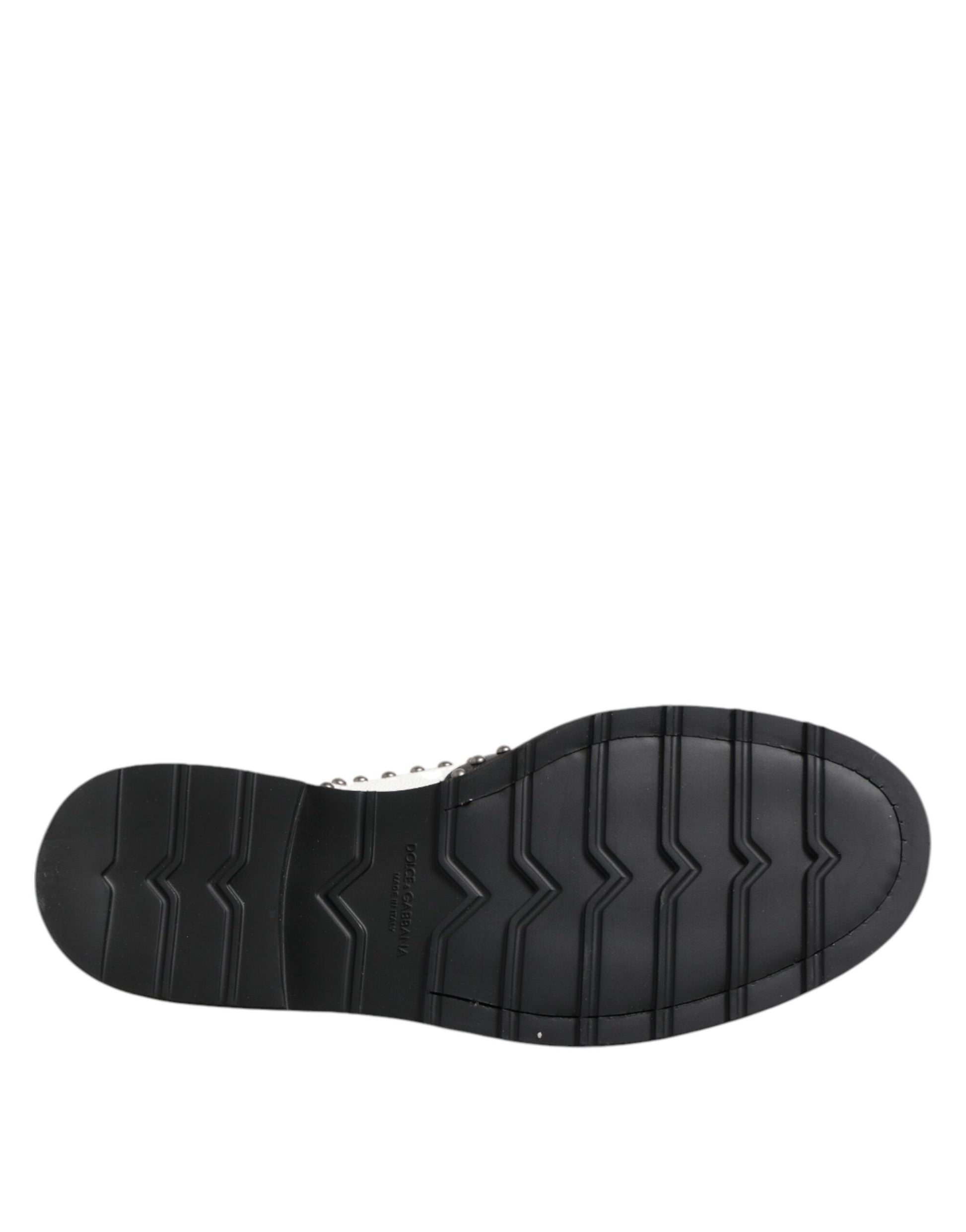 Black White Leather Studded Dreby Dress Shoes