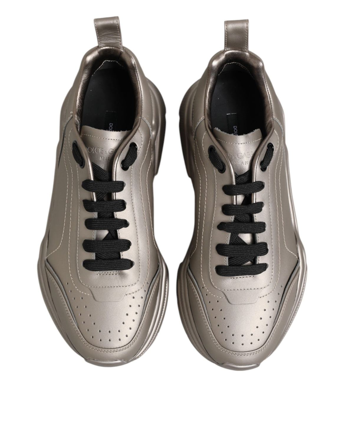 Silver DAYMASTER Leather Men Sneakers Shoes