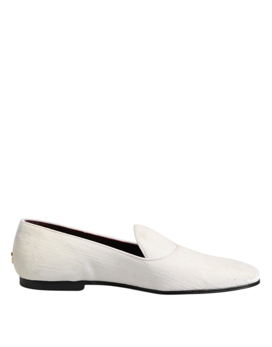White Jacquard Men Slip On Men Loafers Shoes