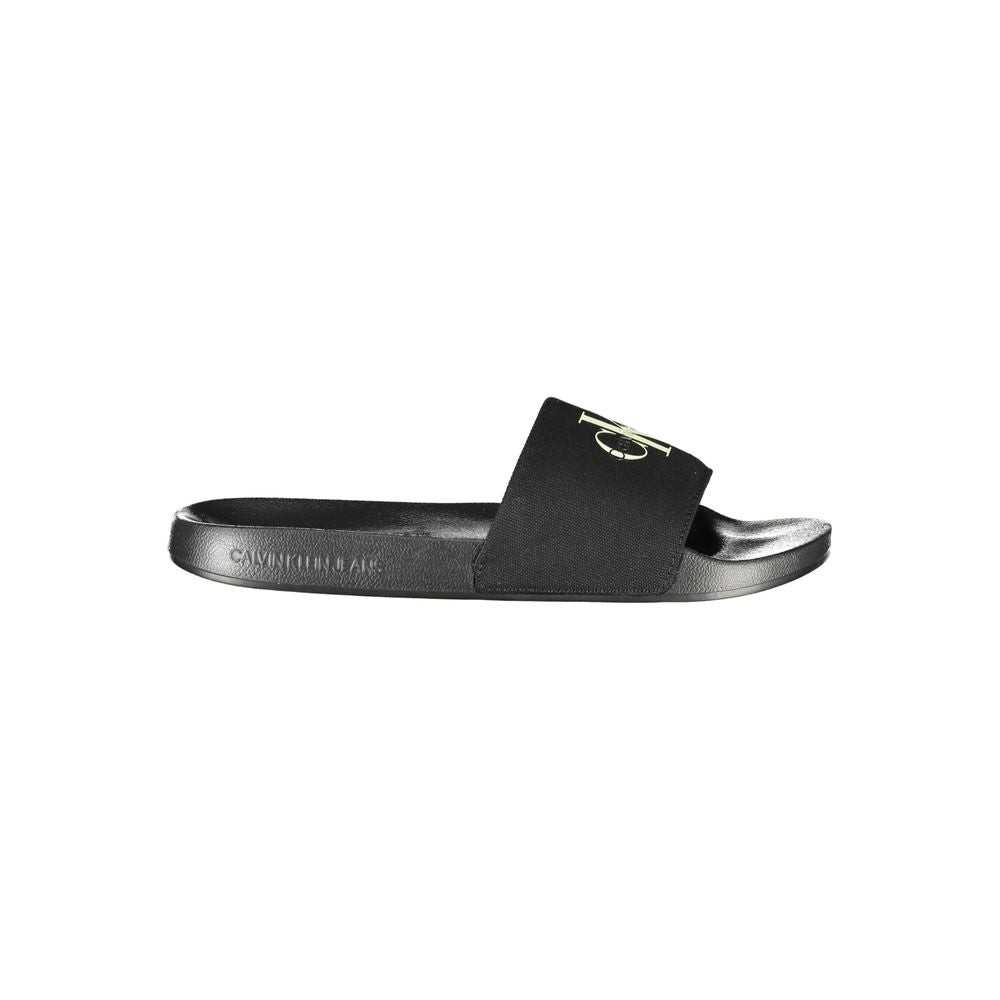Black Recycled Cotton Men Sandal