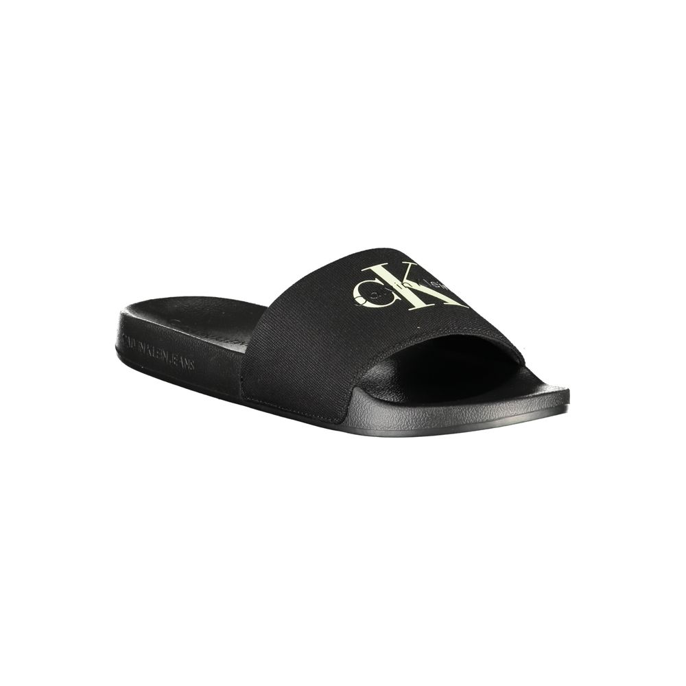 Black Recycled Cotton Men Sandal