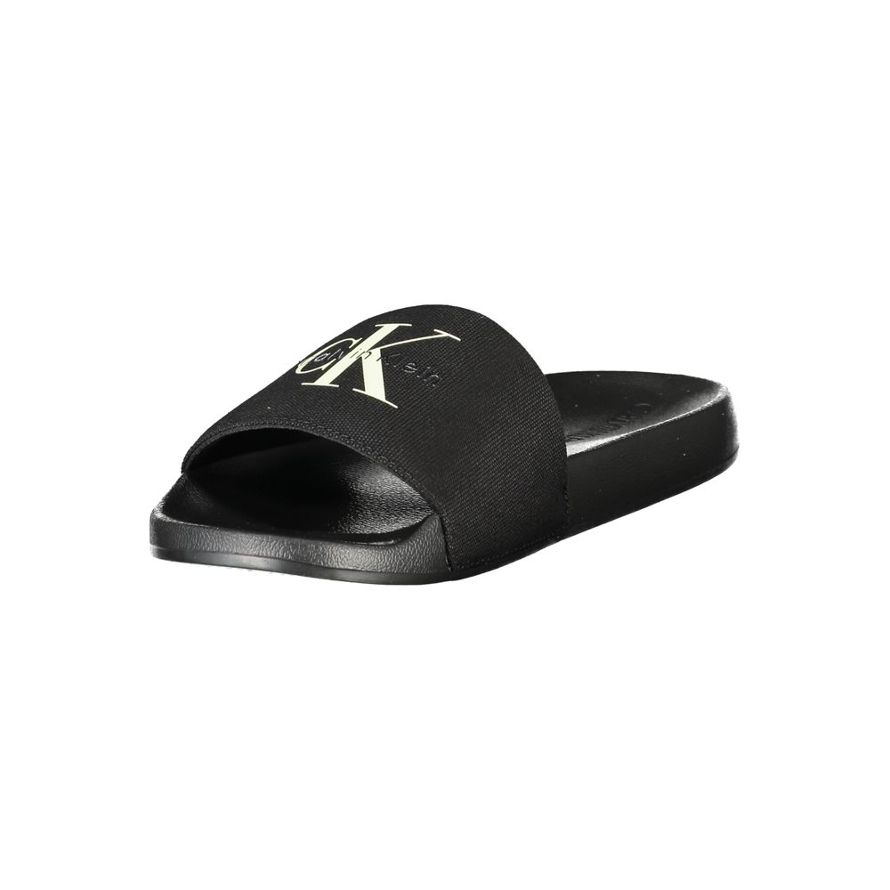 Black Recycled Cotton Men Sandal