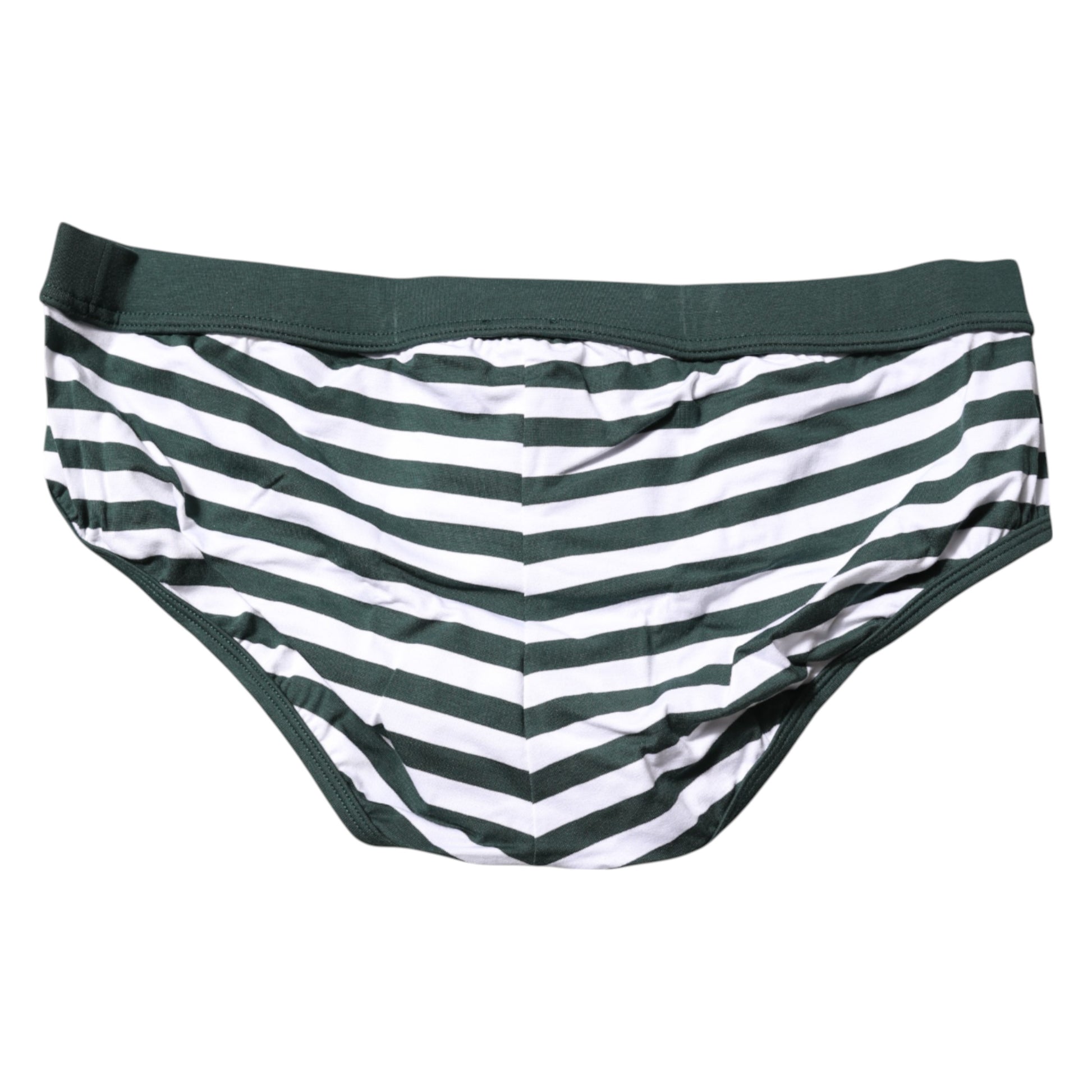 Green White Striped Men Regular Brief Underwear
