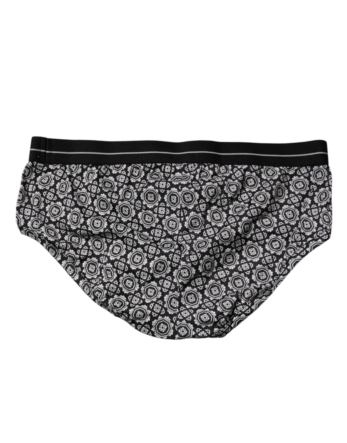 Black White Patterned Regular Brief Underwear