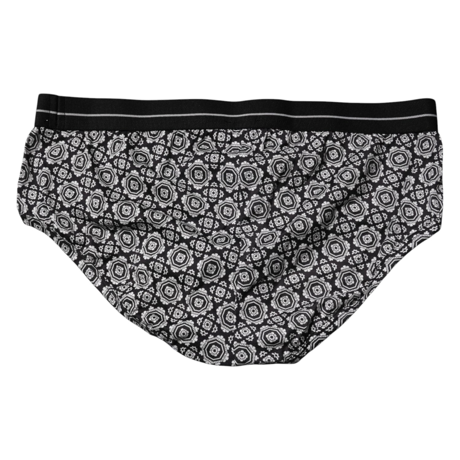 Black White Patterned Regular Brief Underwear