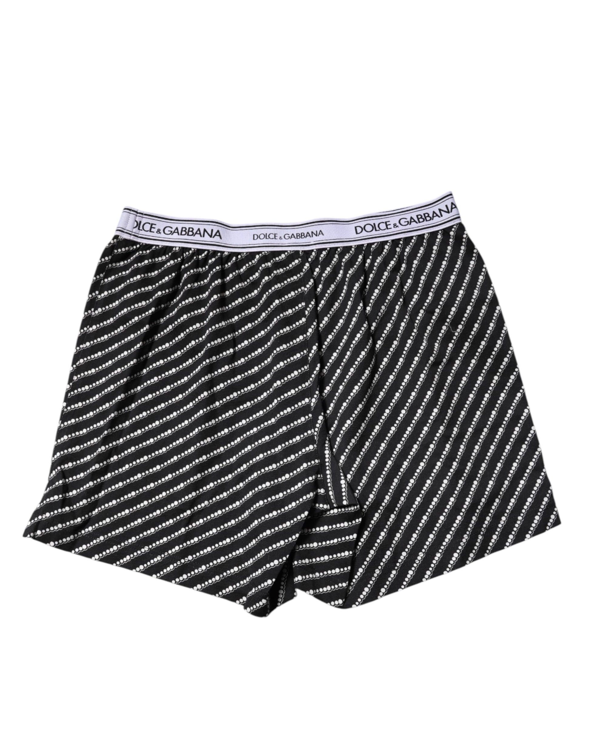 Black White Cotton Men Boxer Shorts Underwear