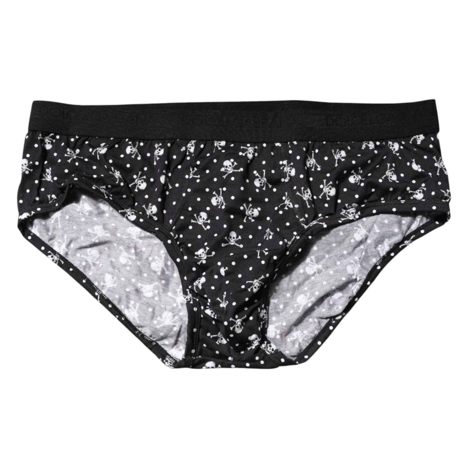 Black Cotton Printed Regular Brief Underwear