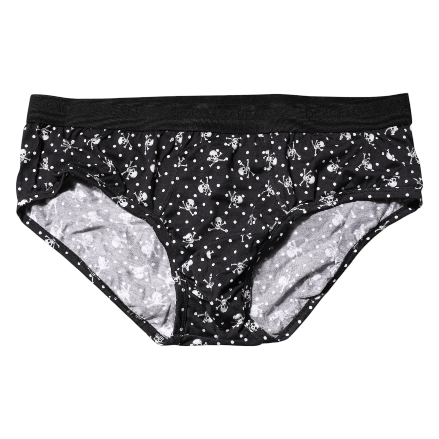 Black Cotton Printed Regular Brief Underwear