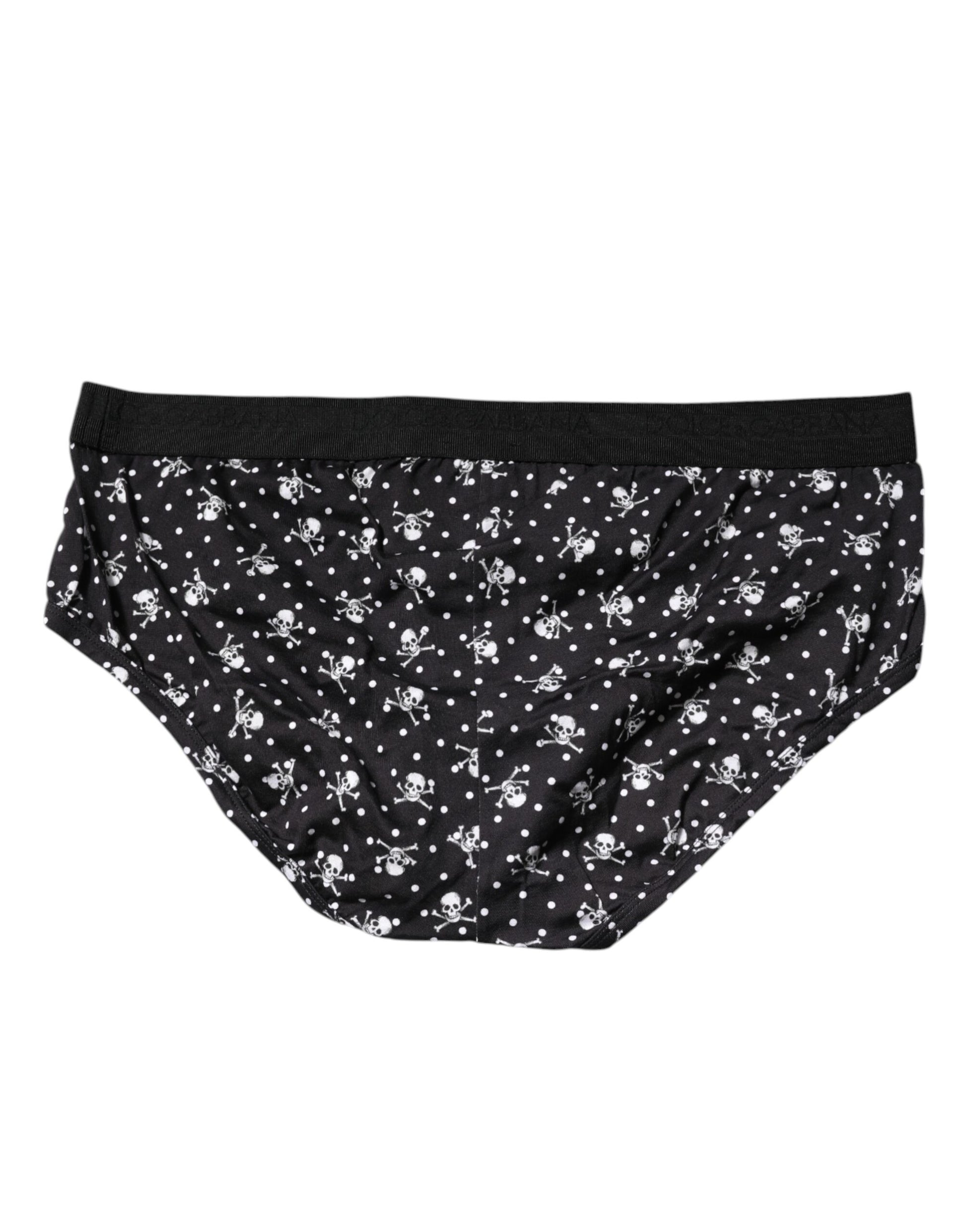 Black Cotton Printed Regular Brief Underwear