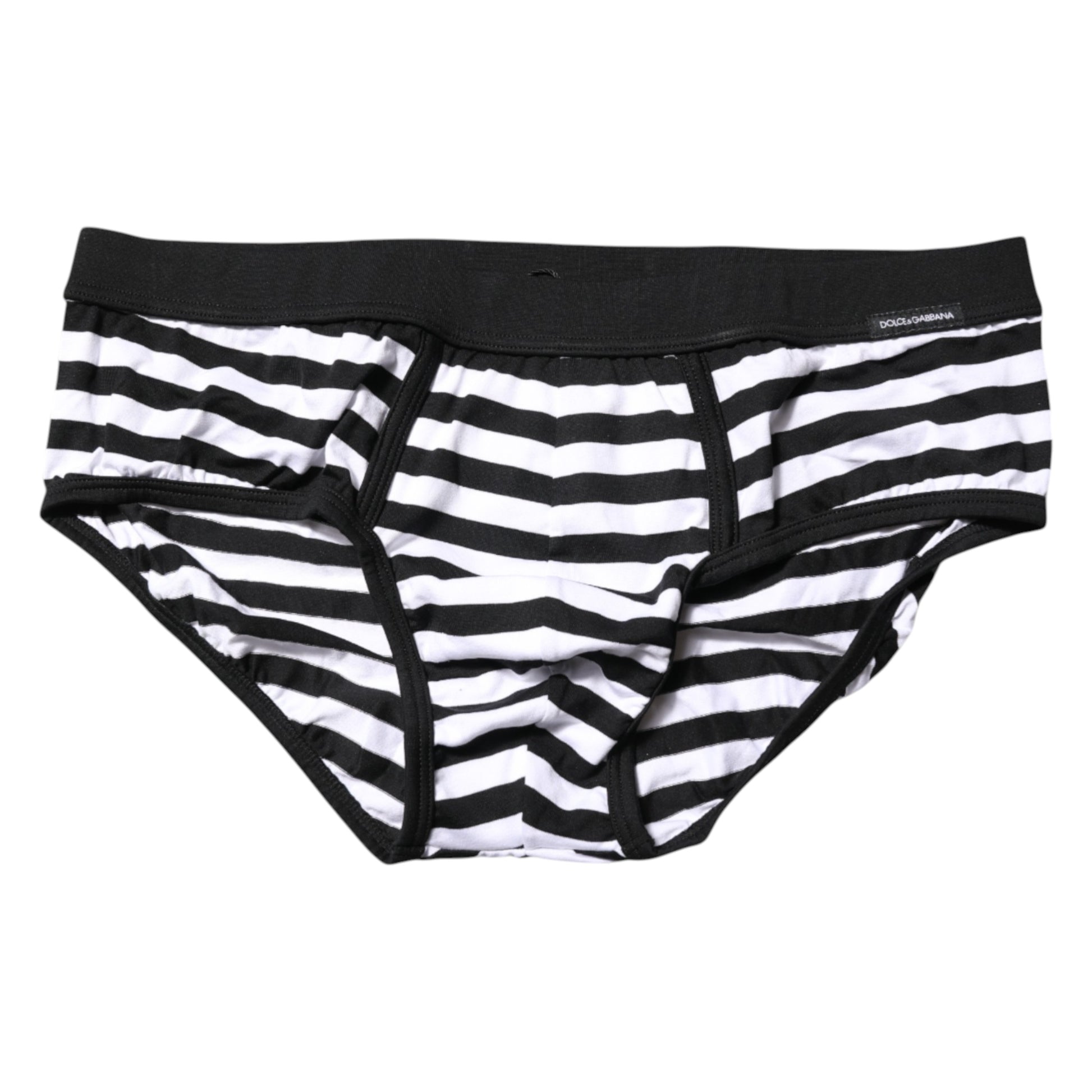 Black White Striped Men Regular Brief Underwear