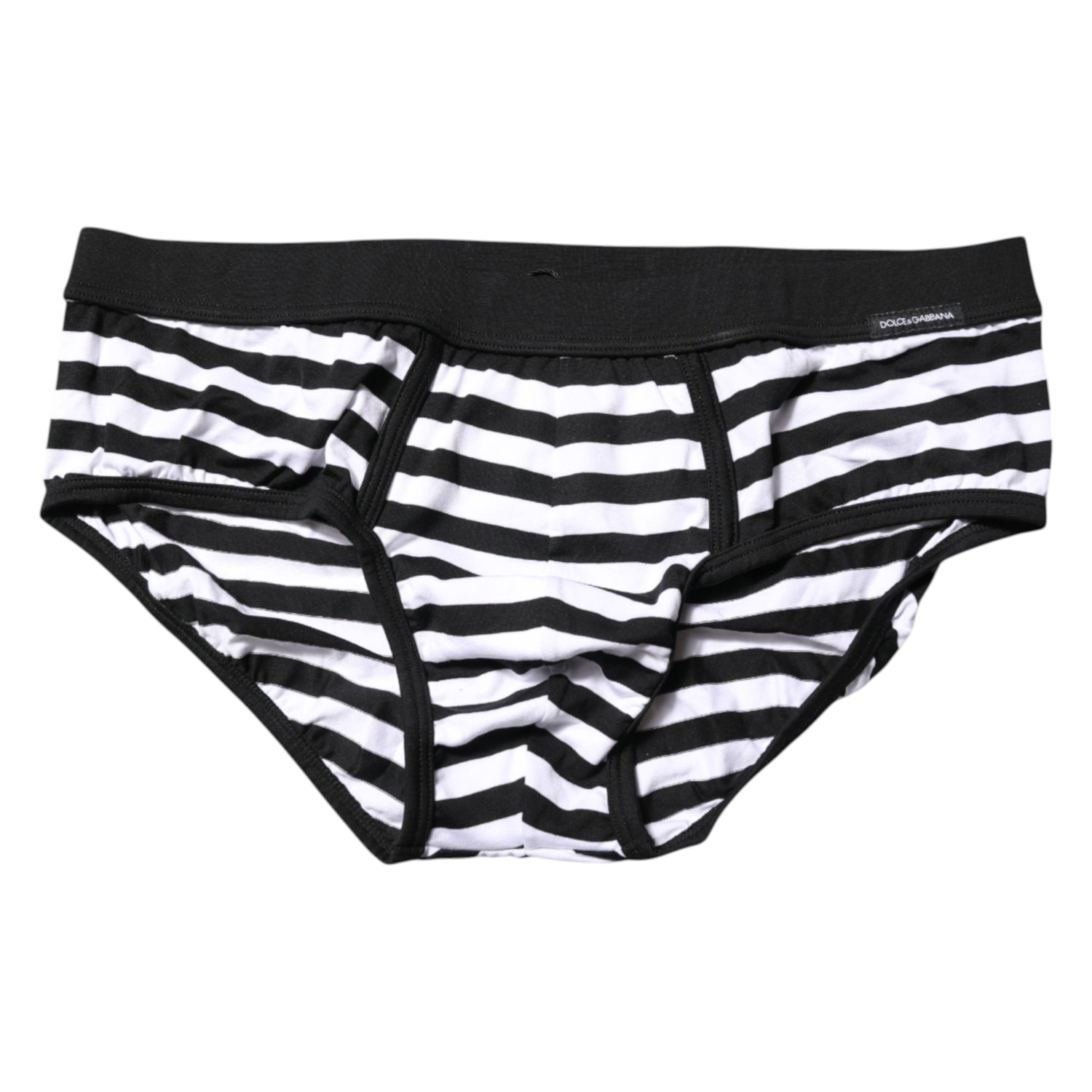 Black White Striped Men Regular Brief Underwear