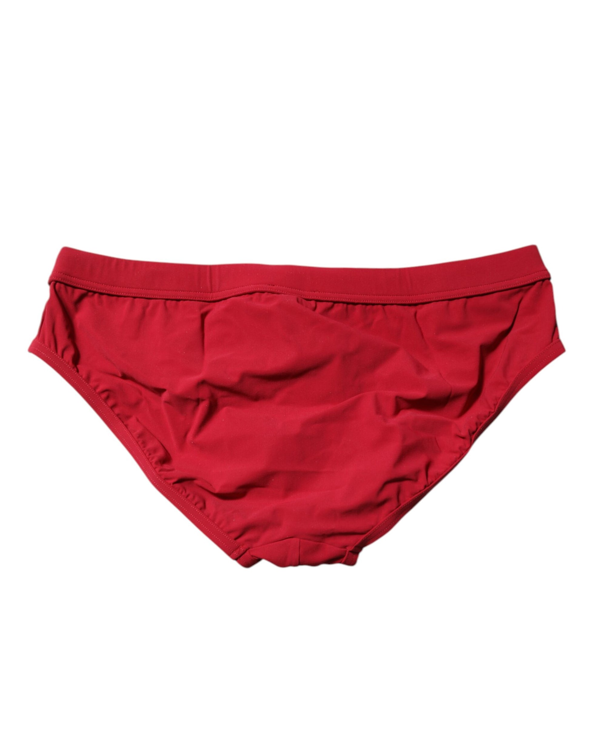 Red Drawstring Men Beachwear Brief Swimwear