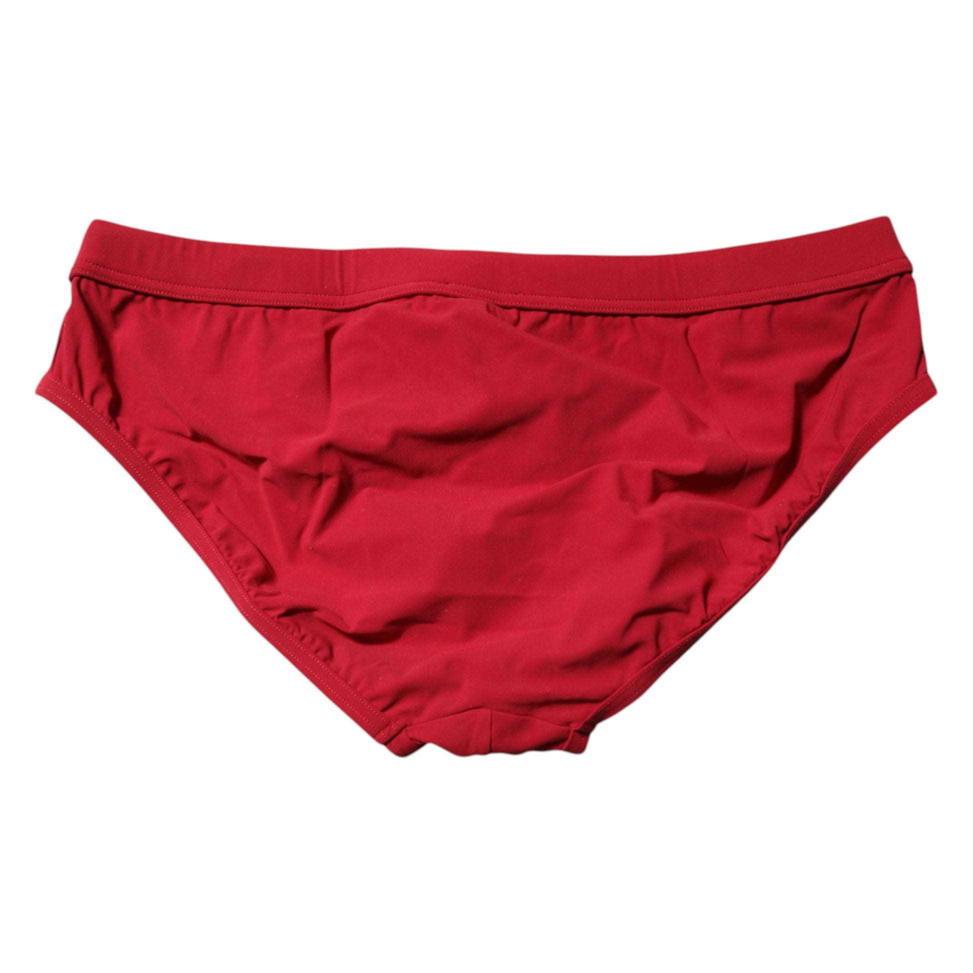 Red Drawstring Men Beachwear Brief Swimwear