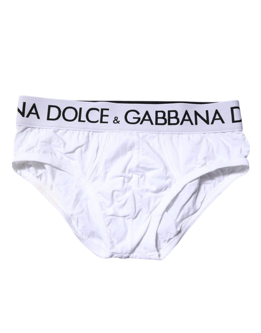 White Cotton Stretch Regular Brief Underwear