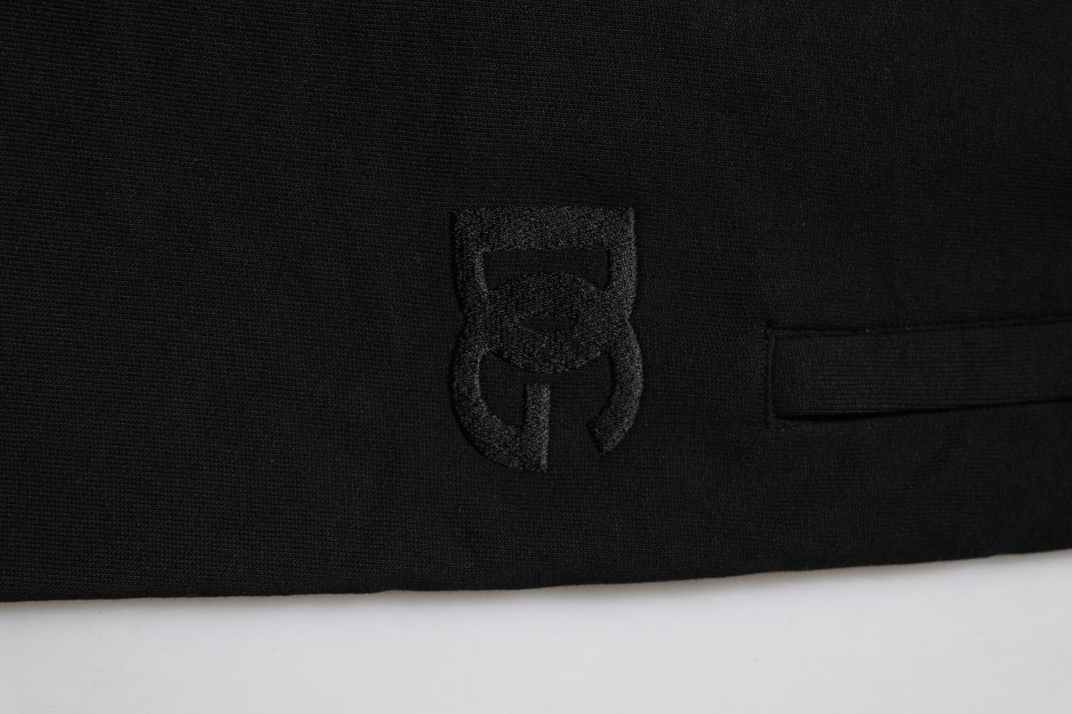 Black Cotton Logo Tape Men Jogger Pants
