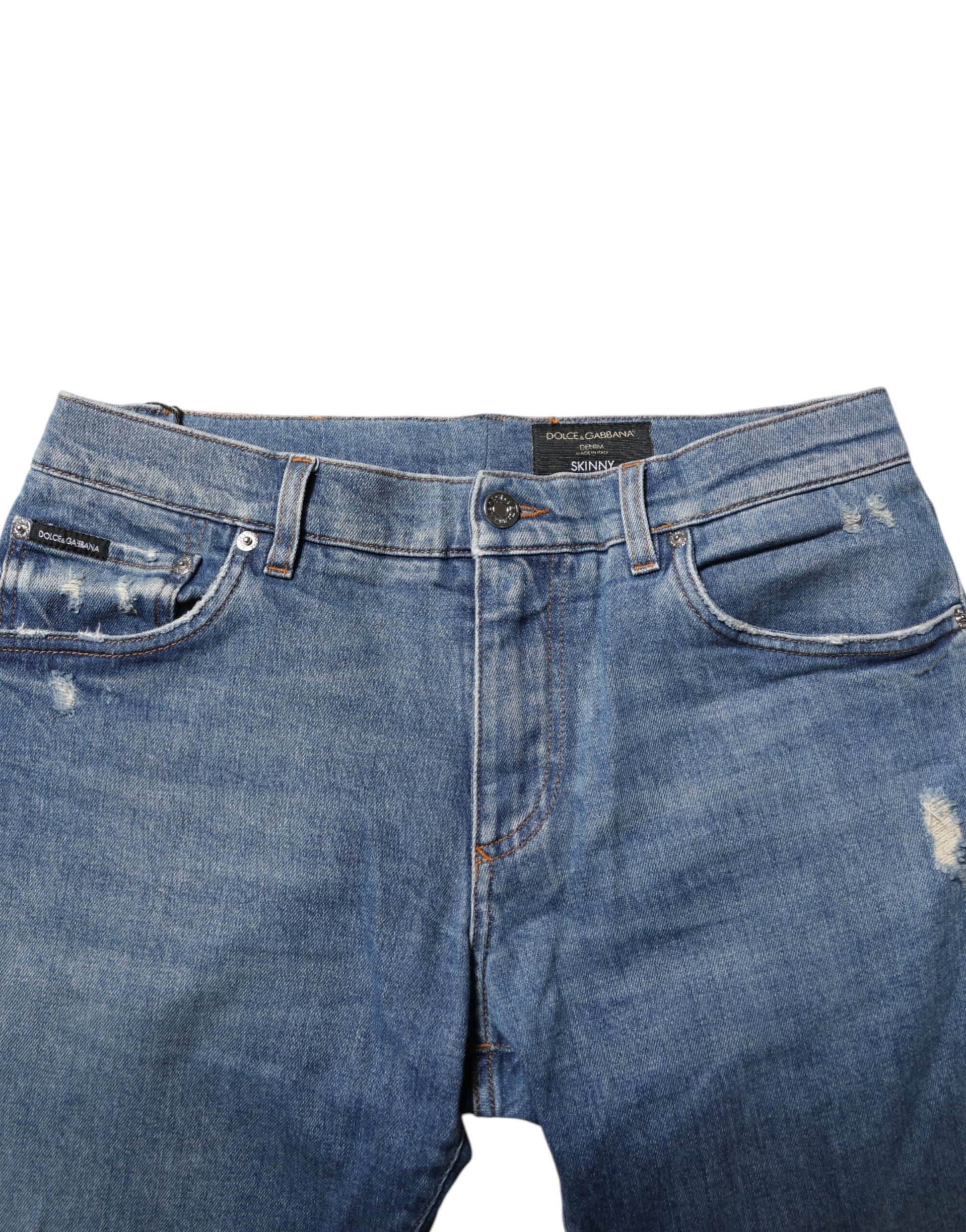 Blue Cotton Logo Plaque Denim Jeans