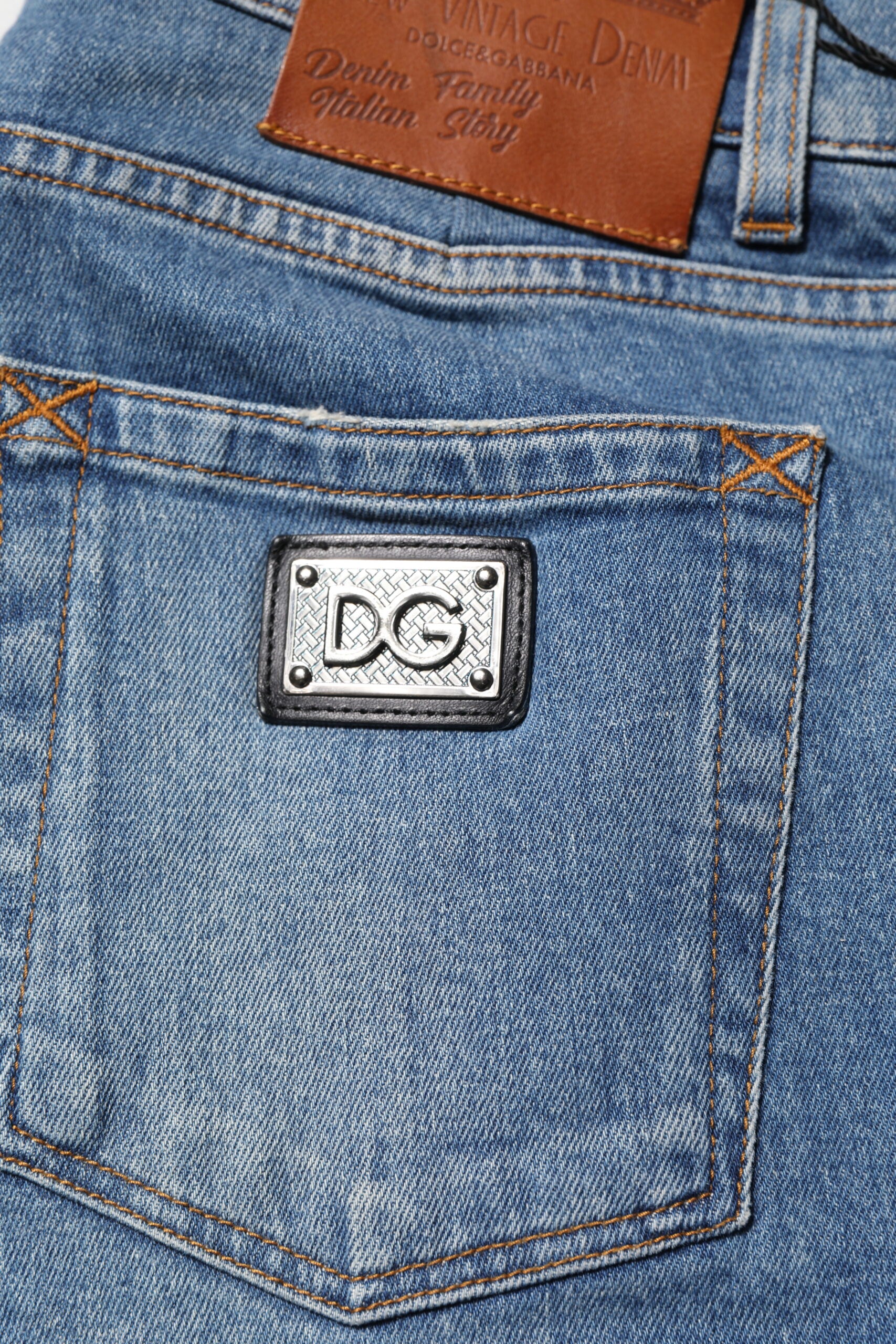 Blue Cotton Logo Plaque Denim Jeans