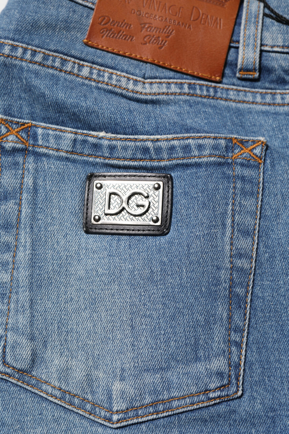 Blue Cotton Logo Plaque Denim Jeans