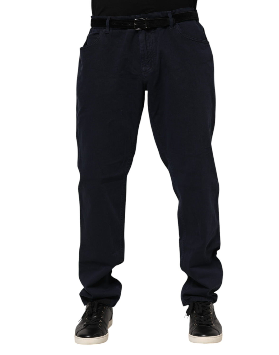 Black Cotton Tapered Denim Jeans