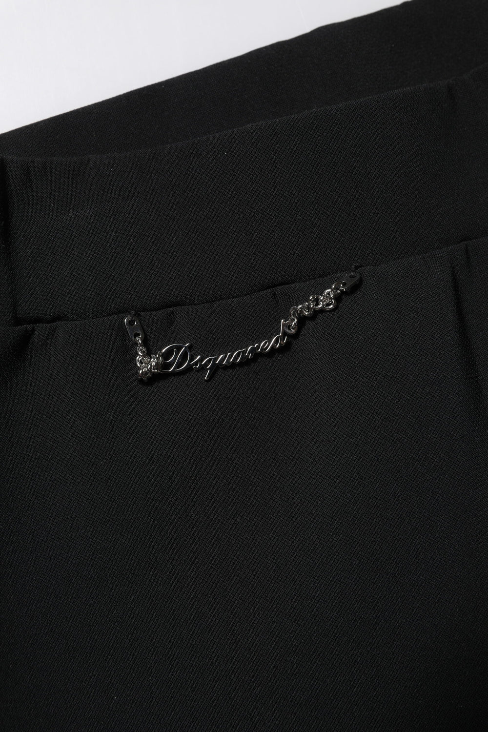 Black Polyester High Waisted Flared Pants