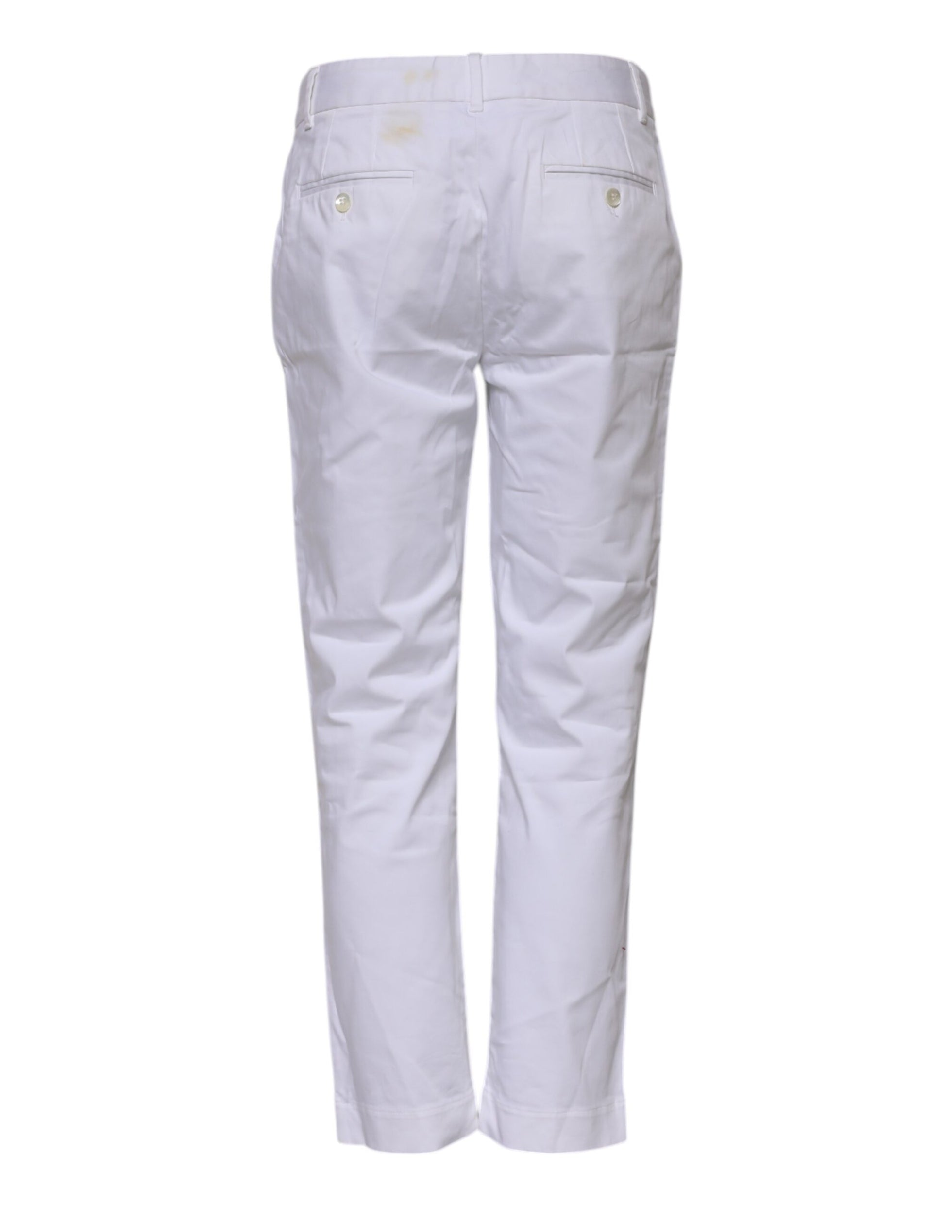 White Cotton Stretch Mid Waist Jeans