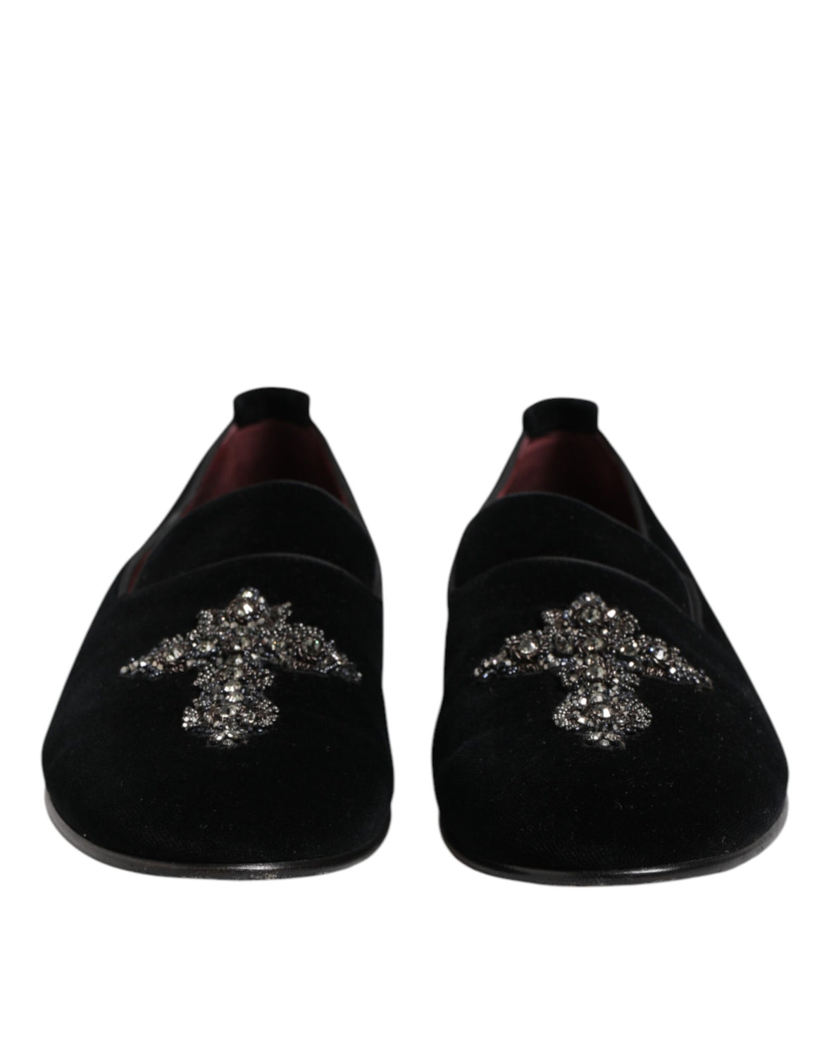 Black Velvet Crystal Crown Formal Dress Shoes