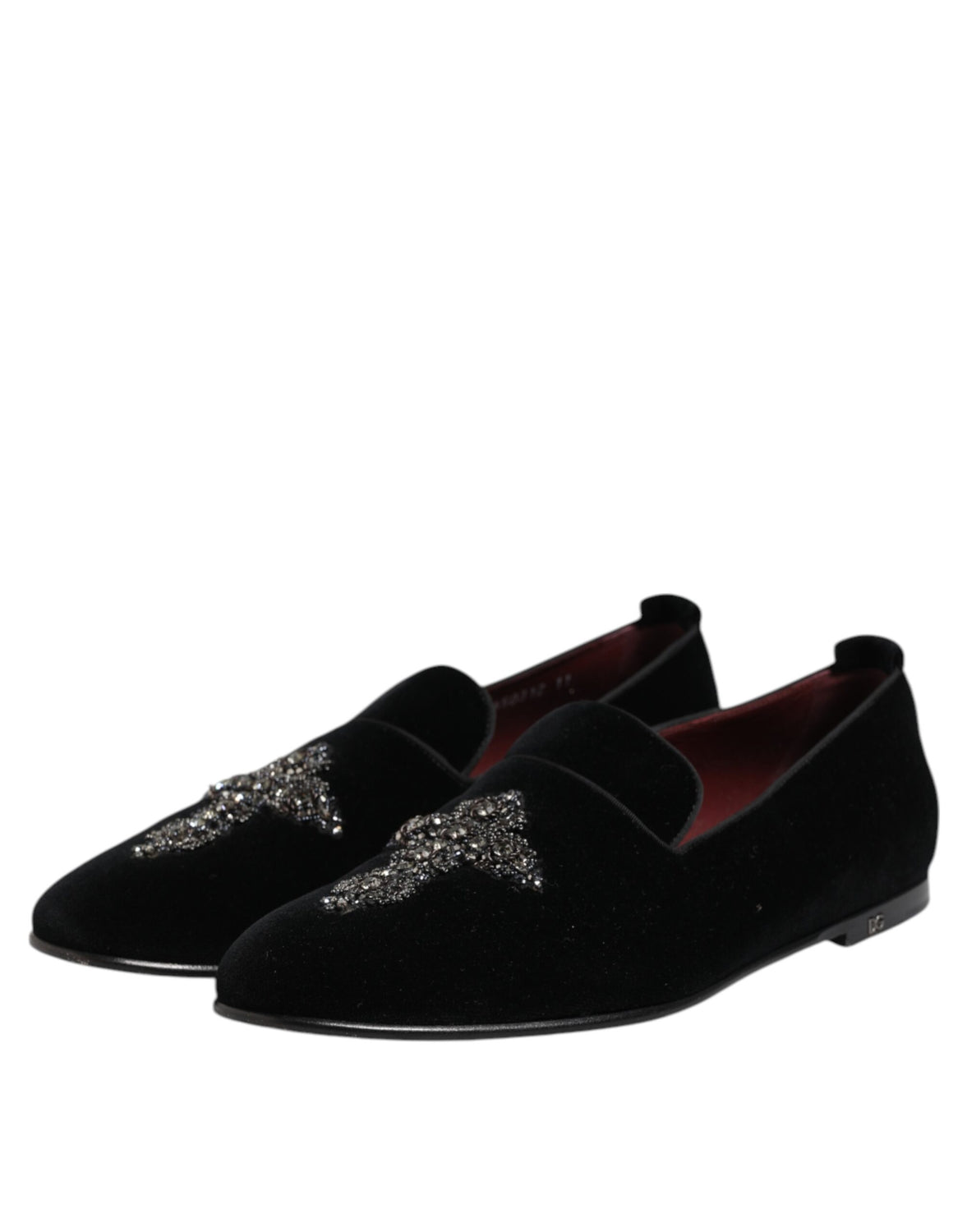 Black Velvet Crystal Crown Formal Dress Shoes