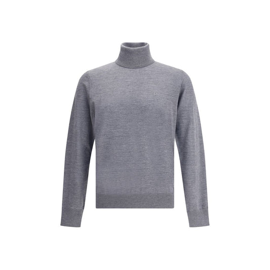 Gray Fleece Wool Turtleneck