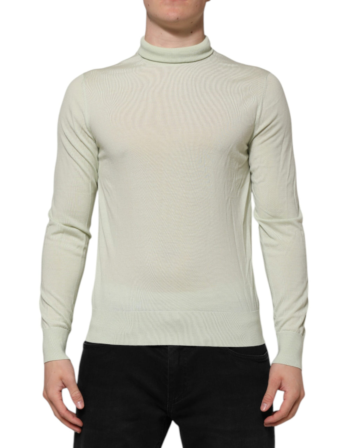 Mint Green Wool Turtleneck Pullover Sweater