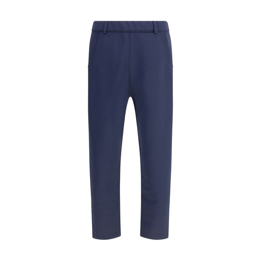 Blue Polyester Casual Pants