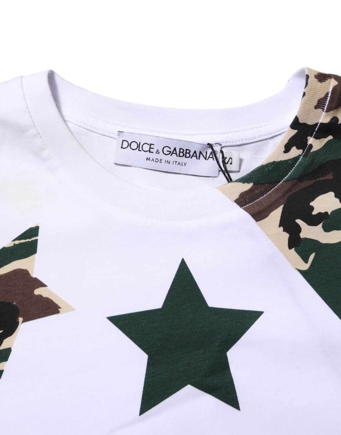 White Camouflage Cotton Men Crew Neck T-shirt
