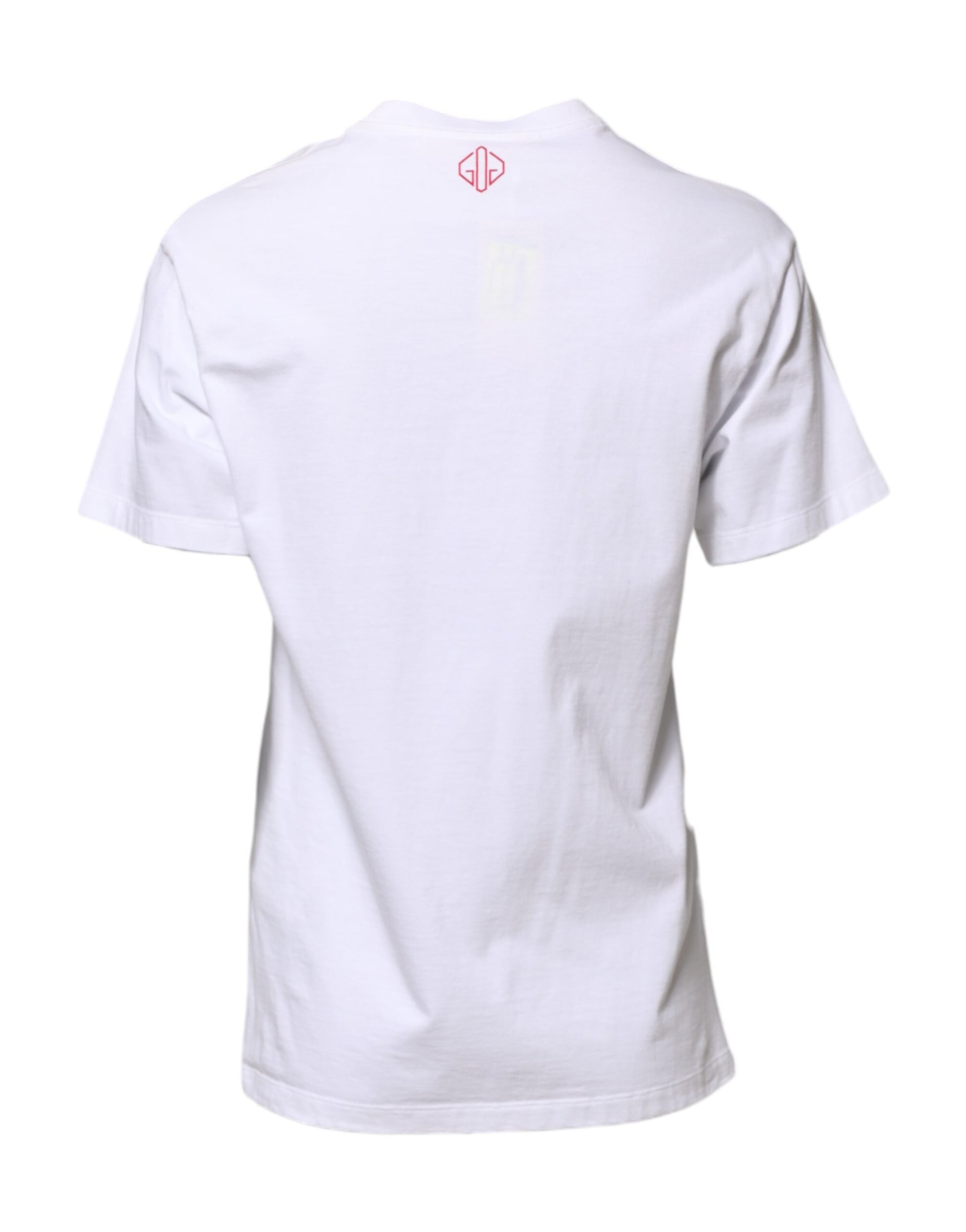 White Printed Round Neck T-shirt