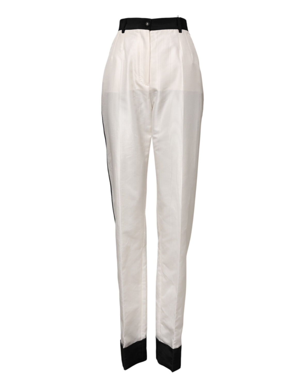 White High Waist Straight Dress Trouser Pants
