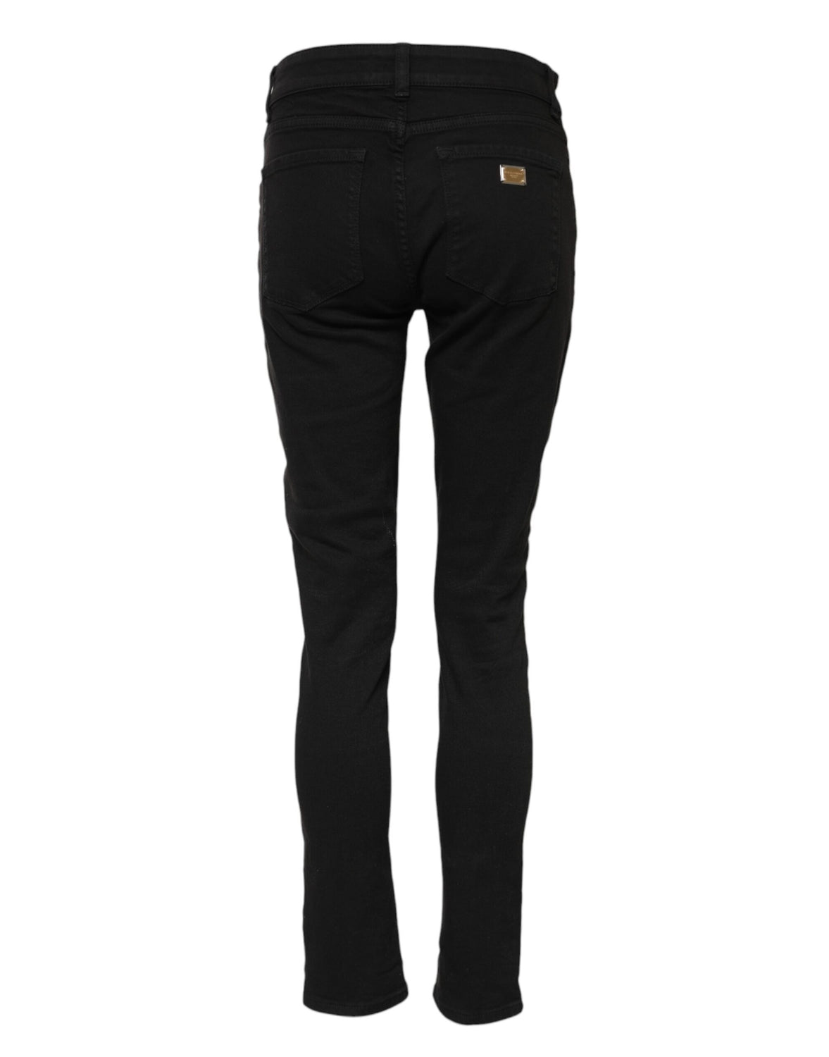 Black Cotton Skinny Mid Waist Denim Jeans