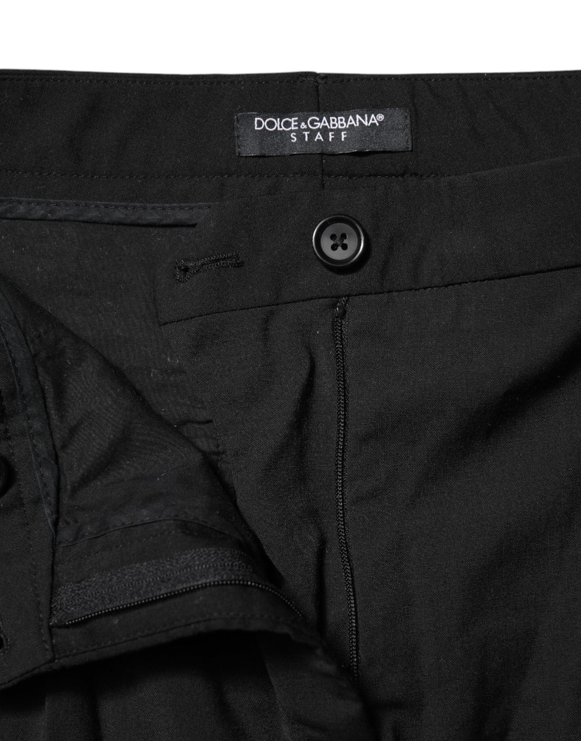 Black STAFF Mid Waist Tapered Pants