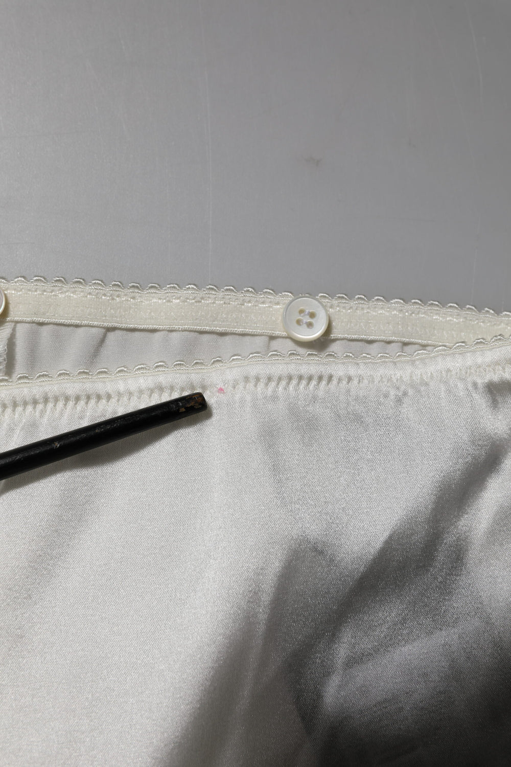 Ivory Silk Tapered High Waist Pants